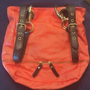 JPK Paris 75 Orange Tote Bag!  EUC Gorgeous heavy hardware!